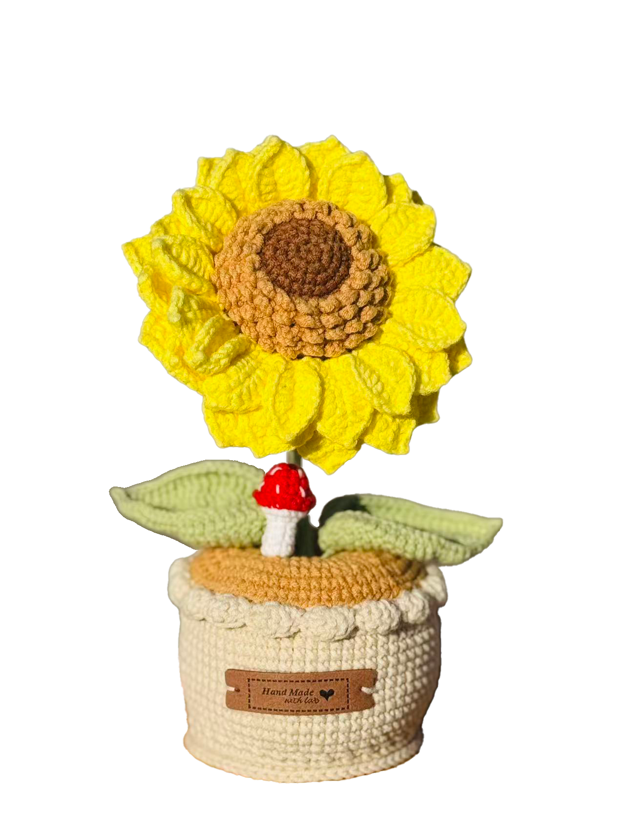 handmade crochet sunflower in knitted pot – warm decorative plush flower handmade crochet sunflower in knitted pot – warm decorative plush flower